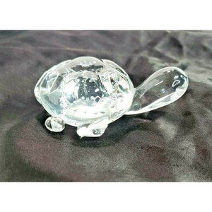 Art Glass Turtle Controlled Bubbles Sculpture Paperweight Vintage